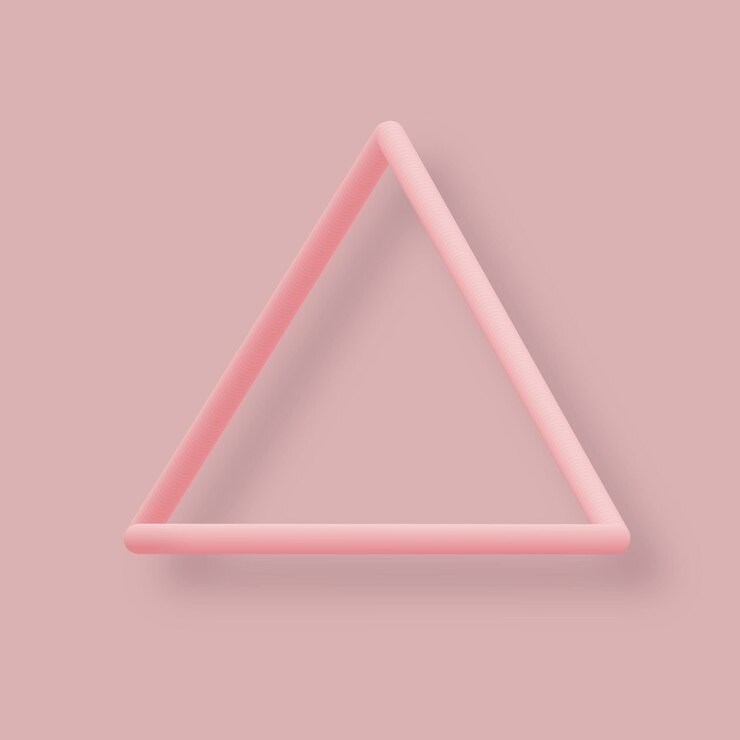 Vector gratuito círculo triangular en un vector de fondo rosa pastel