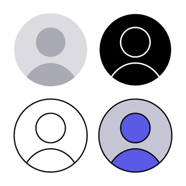 Vector gratuito círculo de usuario básico estilos múltiples