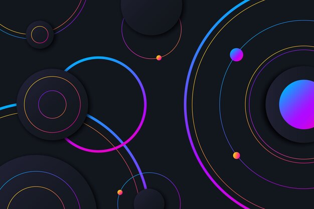 Círculos de colores sobre un fondo oscuro
