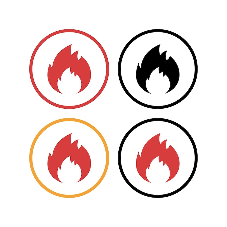 Vector gratuito círculos de fuego establecidos