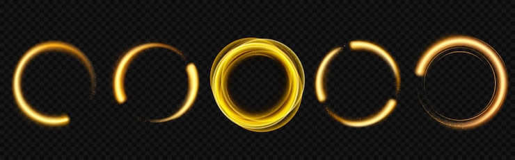 Vector gratuito círculos de luz dorados con destellos