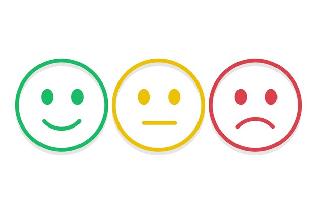 Círculos de retroalimentación de la experiencia del usuario de emoji