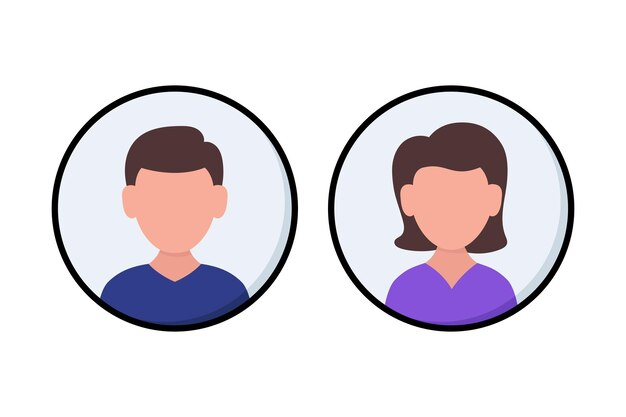 Círculos de usuarios masculinos y femeninos