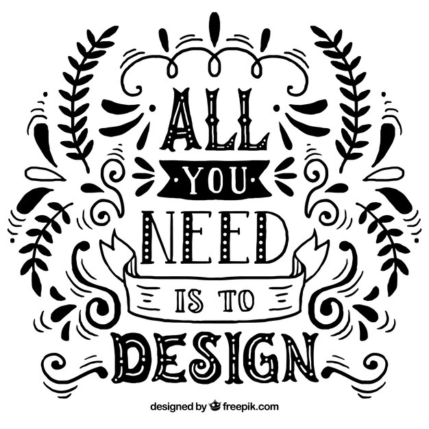 Cita de diseño gráfico en estilo dibujado a mano