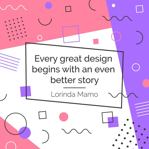 Cita de diseño gráfico en estilo hecho a mano
