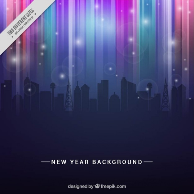 Vector gratuito ciudad abstracta en el fondo del año nuevo