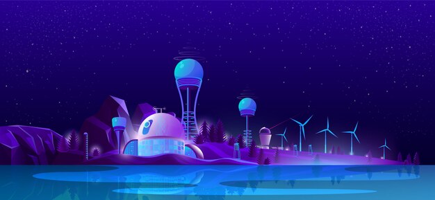 Ciudad ecológica verde, energías limpias alternativas, ecología.