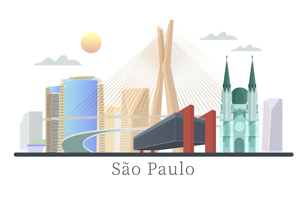 Vector gratuito ciudad futurista histórica de sao paulo