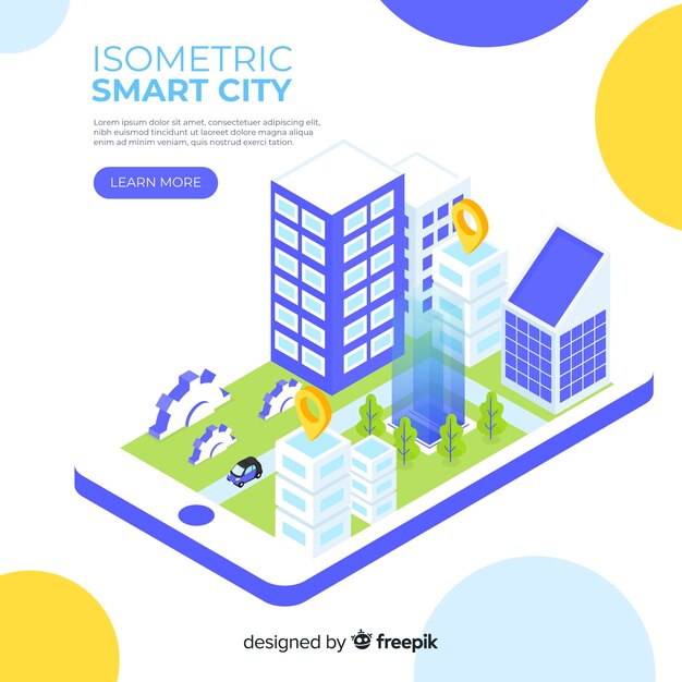 Ciudad inteligente isométrica