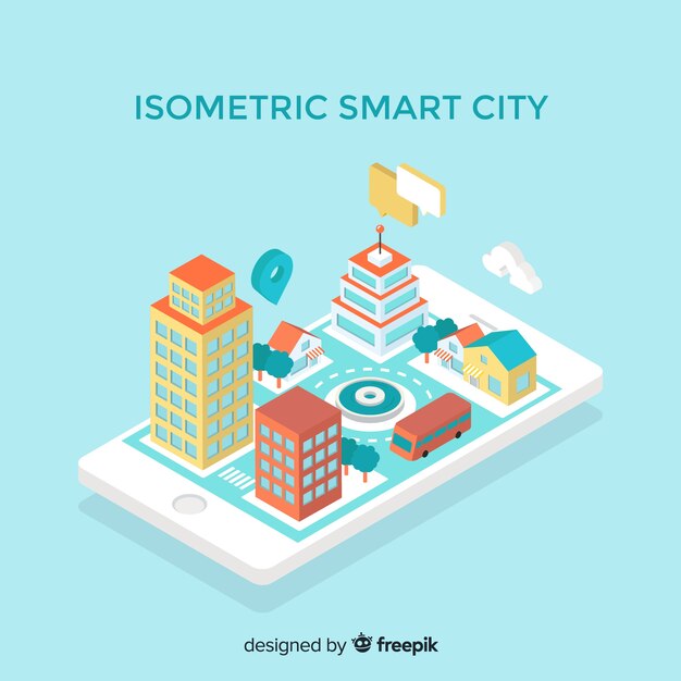 Ciudad inteligente isométrica