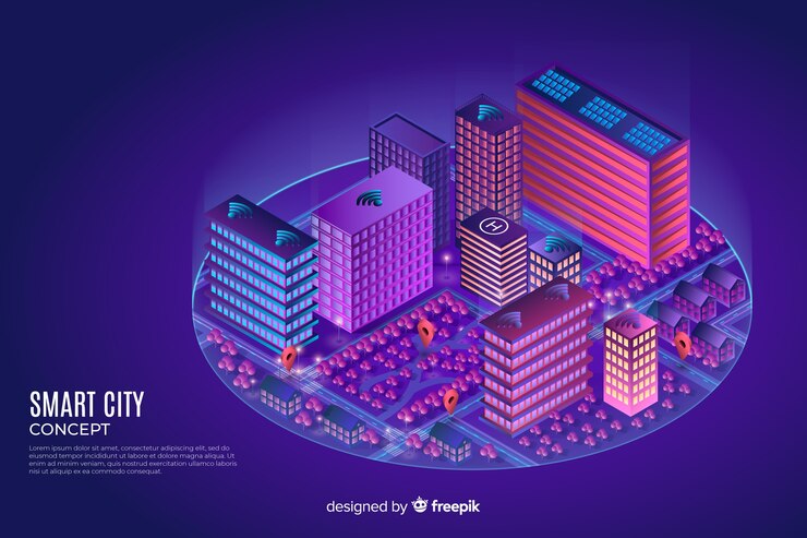 Vector gratuito ciudad inteligente isométrica