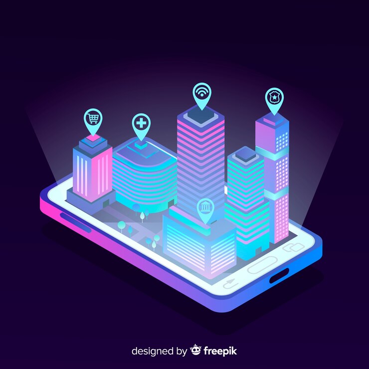 Vector gratuito ciudad inteligente isométrica