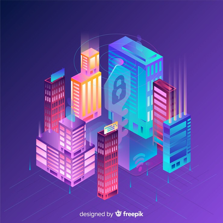 Vector gratuito ciudad inteligente isométrica