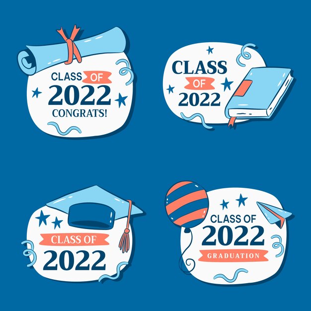 Clase dibujada a mano de la colección de insignias de 2022