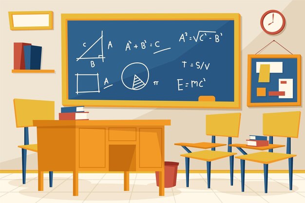 Clase de escuela vacía - Fondo para videoconferencia