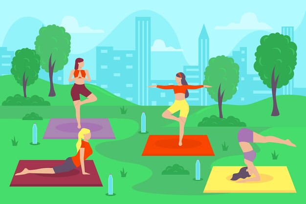 Clase de yoga al aire libre