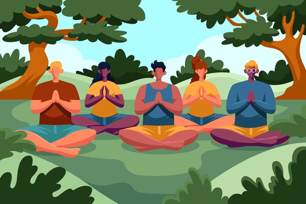 Clase de yoga al aire libre