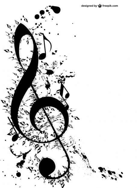 Clave de sol y notas musicales