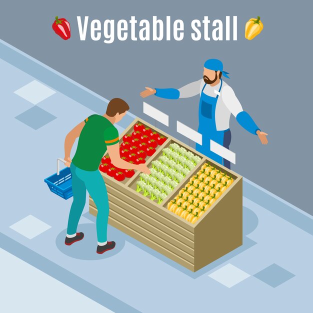 Cliente con cesta durante la compra de verduras