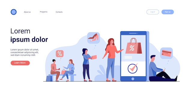 Clientes con smartphones comprando online