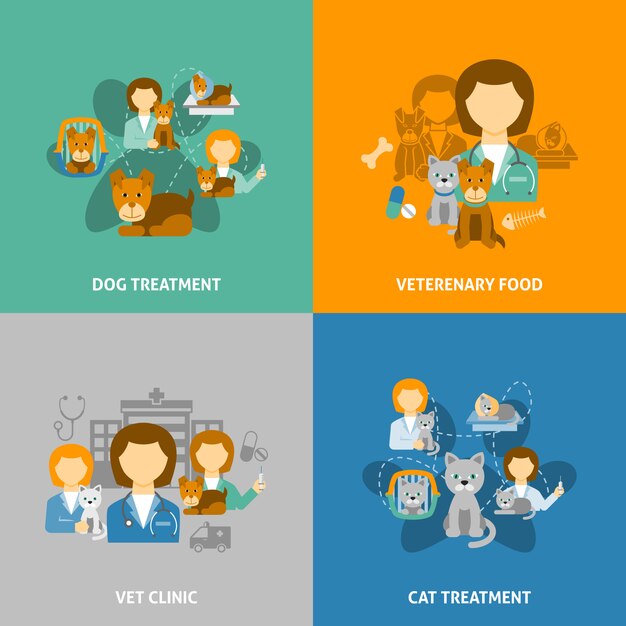 Clinica veterinaria de ilustraciones.