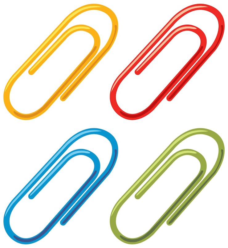 Vector gratuito clips de papel coloridos en diseño vectorial