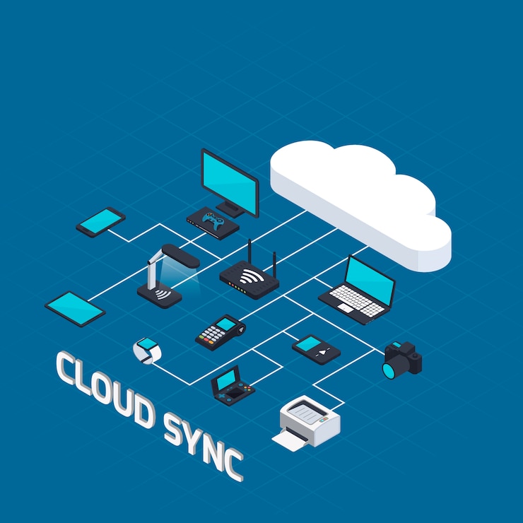 Vector gratuito cloud computing isometric concept