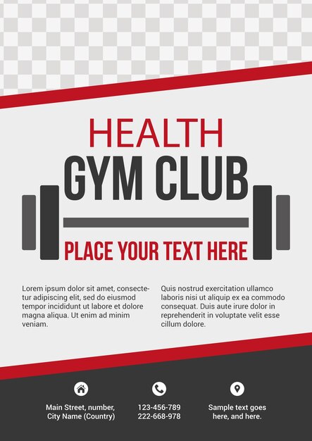 Vector gratuito club de gimnasia salud