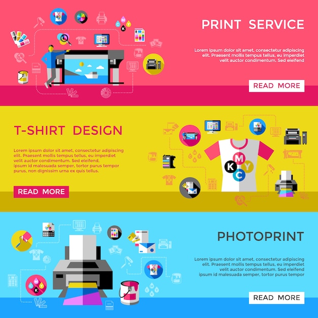 Vector gratuito cmyk banner set