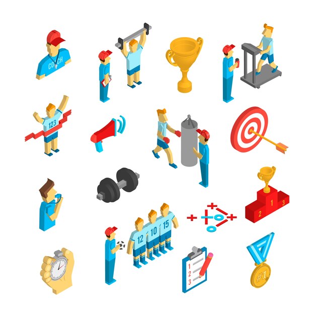 Coaching Deporte Icon Isometric