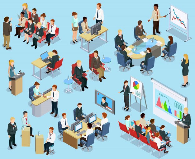 Coaching empresarial colección isométrica