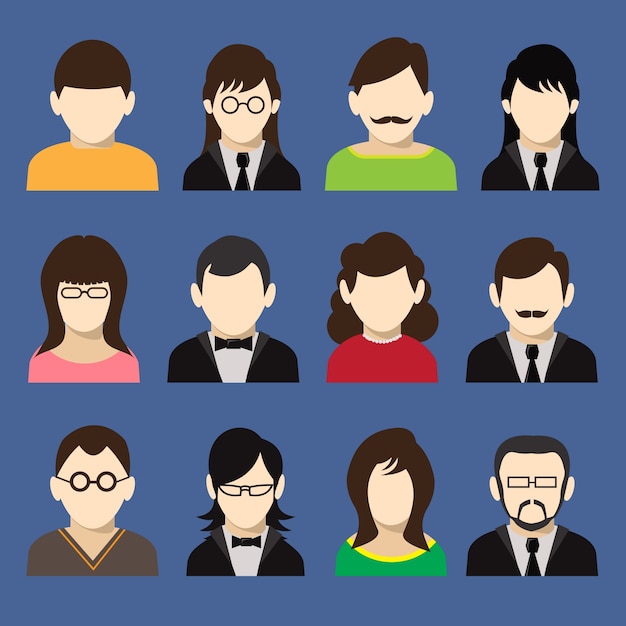 Vector gratuito cocelcción de iconos de personas