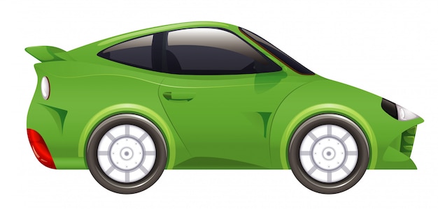 Vector gratuito coche de carreras en color verde en aislado