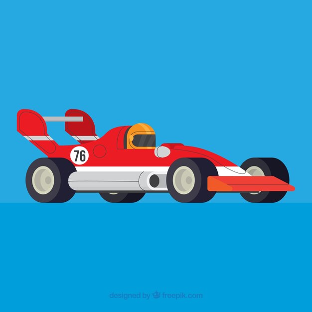 Coche de carreras de fórmula 1 diseño plano