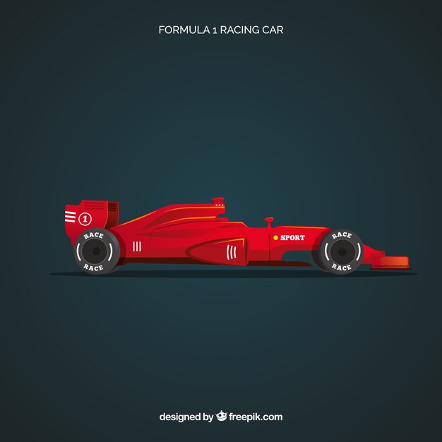 Coche de carreras de fórmula 1 con diseño realista