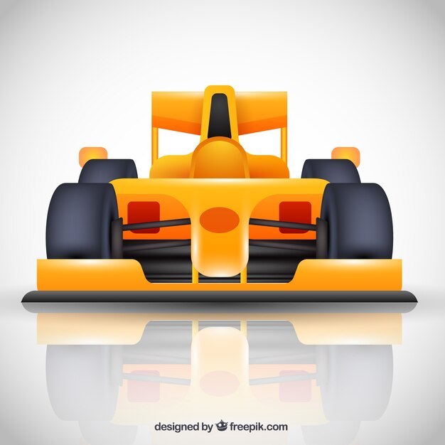 Coche de carreras de fórmula 1 moderno con diseño plano