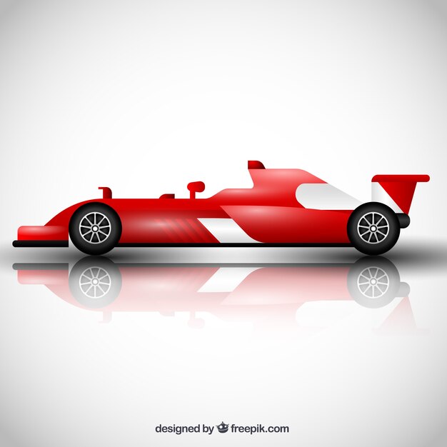 Coche de carreras de fórmula 1 moderno con diseño plano