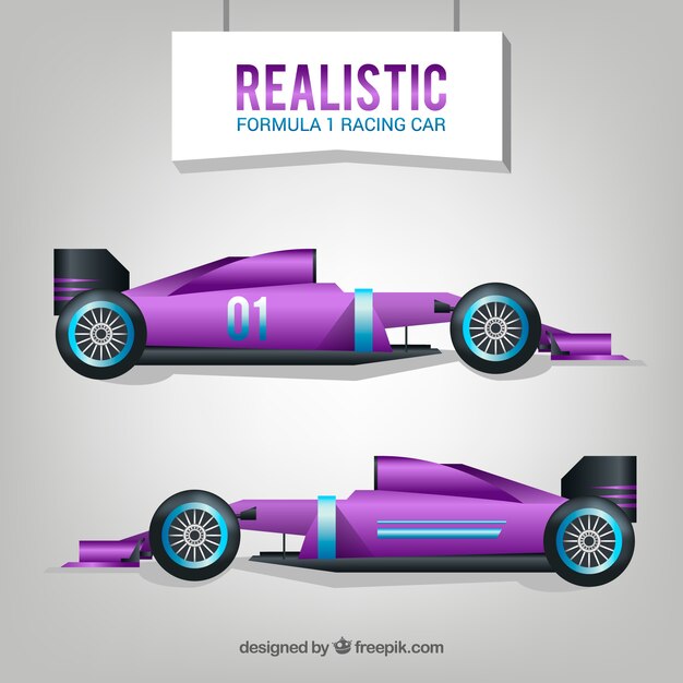 Coche de carreras de fórmula 1 moderno con diseño realista