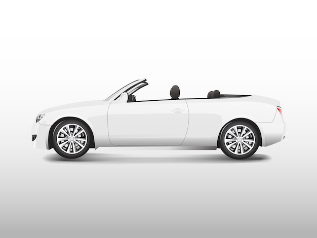 Coche convertible blanco aislado en vector blanco