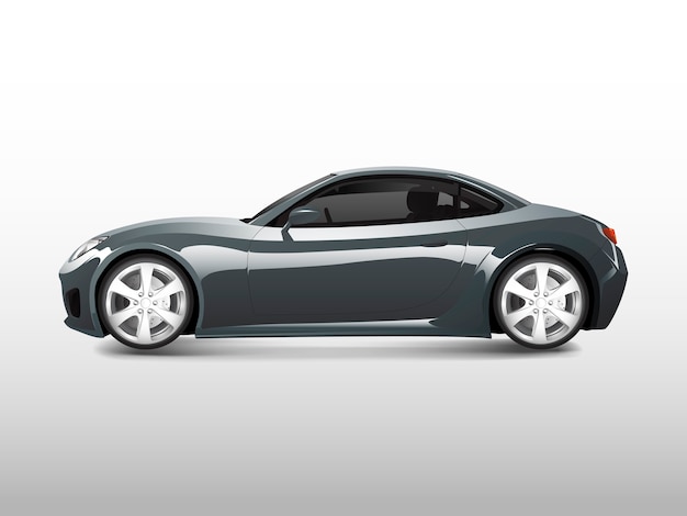 Coche deportivo gris aislado en vector blanco