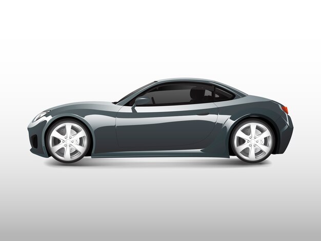 Coche deportivo gris aislado en vector blanco
