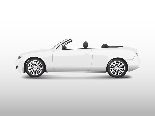 Coche descapotable blanco aislado en vector blanco