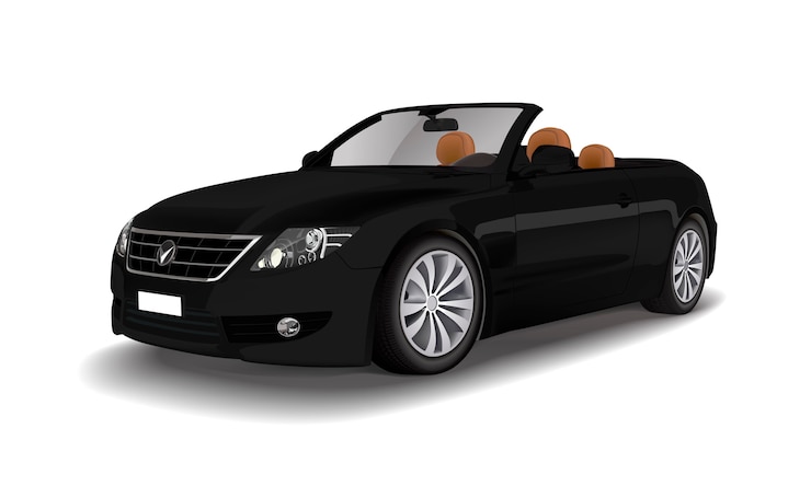 Vector gratuito coche descapotable negro