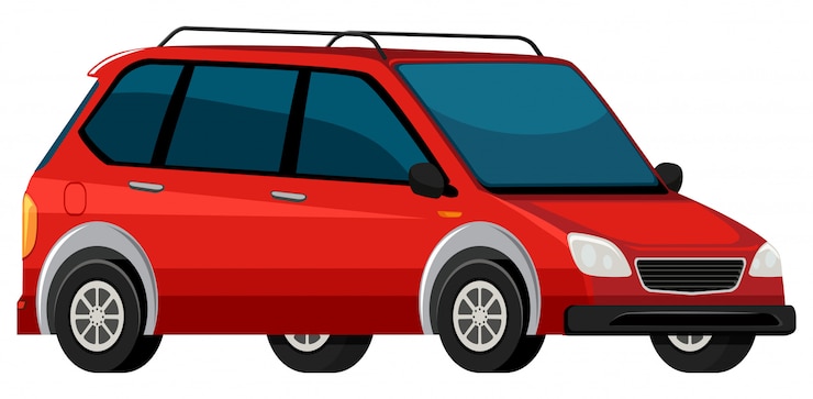 Vector gratuito un coche eléctrico rojo