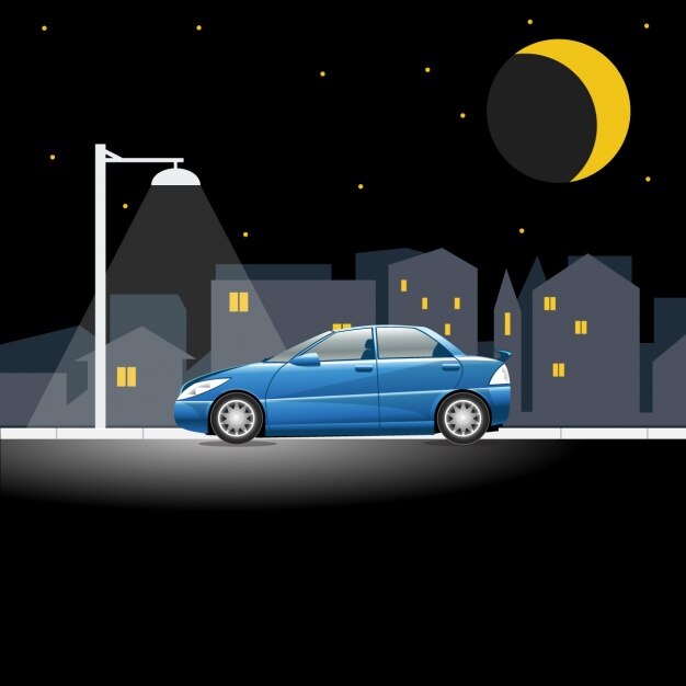 Coche en escena nocturna