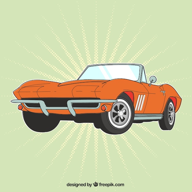 Vector gratuito coche retro naranja