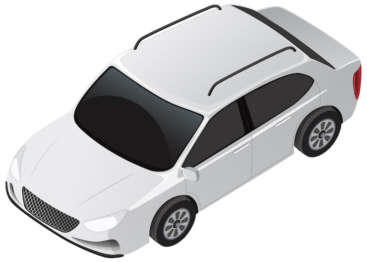Vector gratuito coche sedán blanco aislado