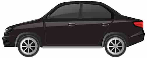 Vector gratuito coche sedán negro aislado sobre fondo blanco.