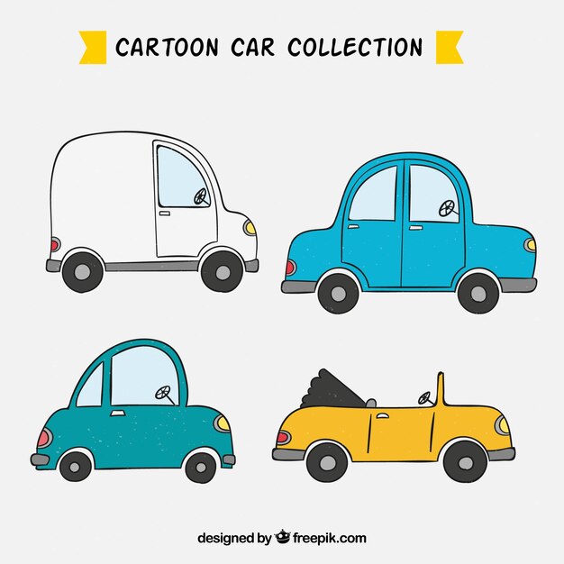 Coches divertidos de estilo a mano