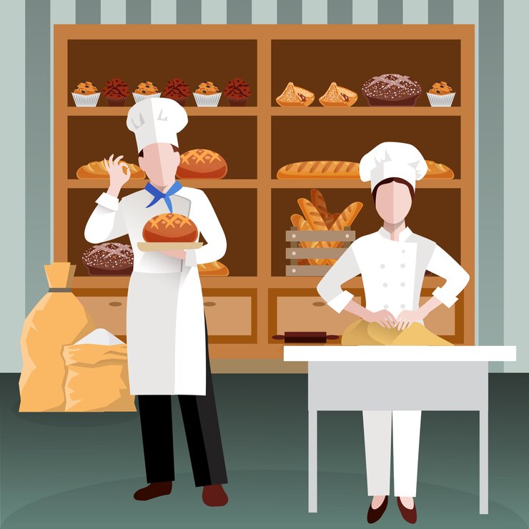 Vector gratuito cocinar personas composición plana